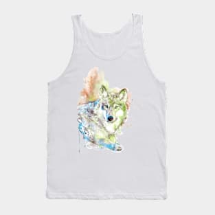 Wolf face watercolor Tank Top